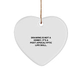 Funny Drawing Heart Ornament Gifts from Men to Friends, Cute Heart-Shaped Drawing Decoration for Women Coworkers, Inspirational Holiday Gifts for Christmas Unique Drawing Enthusiasts - Image 1